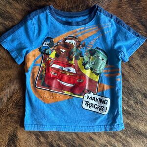 Disney Pixar Cars Lightning McQueen Mater Graphic T-Shirt Blue Toddler 3T